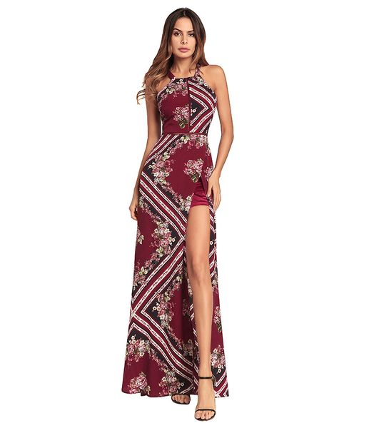 casual dresses women long flower dress halter split bohemian beach clothing vestidoes, Black;gray
casual dresses women long flower dress halter split bohemian beach clothing vestidoes, Black;gray