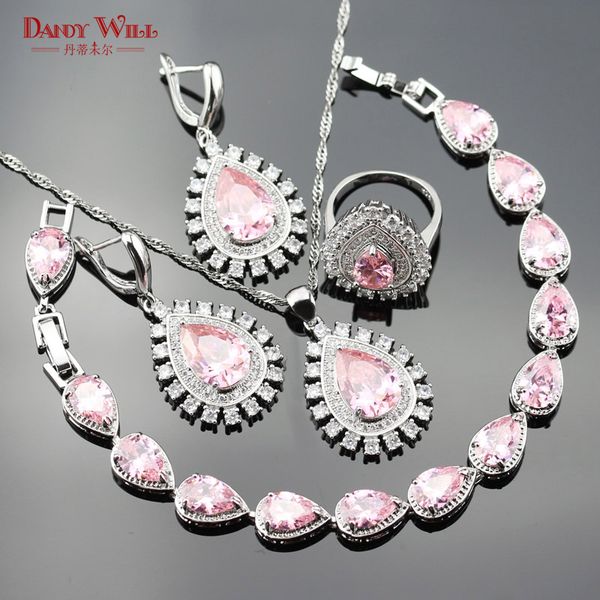 dandy will pink crystal white zircon silver color jewelry sets for women bridal bracelets/necklace/earrings/ring/pendants gift, Slivery;golden
dandy will pink crystal white zircon silver color jewelry sets for women bridal bracelets/necklace/earrings/ring/pendants gift, Slivery;golden