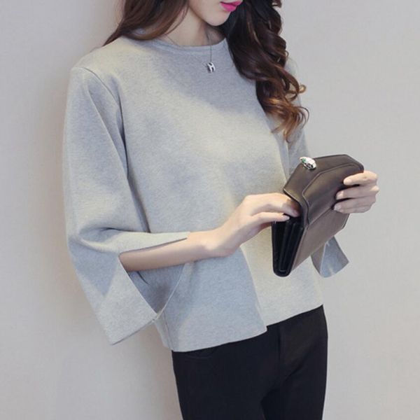 round neck knitted women 2018 autumn winter fashion causal pullovers split cuff loose jumper female lady oversize red sweater, White;black
round neck knitted women 2018 autumn winter fashion causal pullovers split cuff loose jumper female lady oversize red sweater, White;black