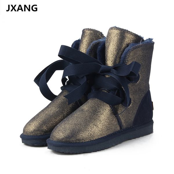 jxang australia classic fashion women lace up snow boots genuine cowhide leather winter boots fur warm women, Black
jxang australia classic fashion women lace up snow boots genuine cowhide leather winter boots fur warm women, Black