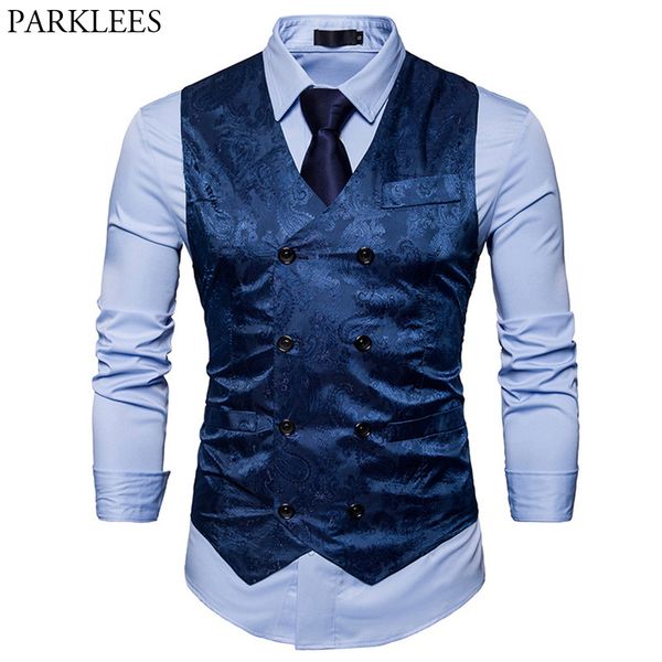 men's gentleman formal slim fit double breasted dress suit vests 2018 fashion paisley print men vest waistcoat colete masculino, Black;white
men's gentleman formal slim fit double breasted dress suit vests 2018 fashion paisley print men vest waistcoat colete masculino, Black;white