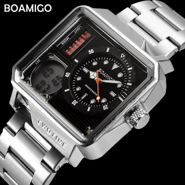 mens sports watches boamigo brand digital watches for men fashion rectangle wristwatches 30m waterproof stainless steel watch, Slivery;brown
mens sports watches boamigo brand digital watches for men fashion rectangle wristwatches 30m waterproof stainless steel watch, Slivery;brown