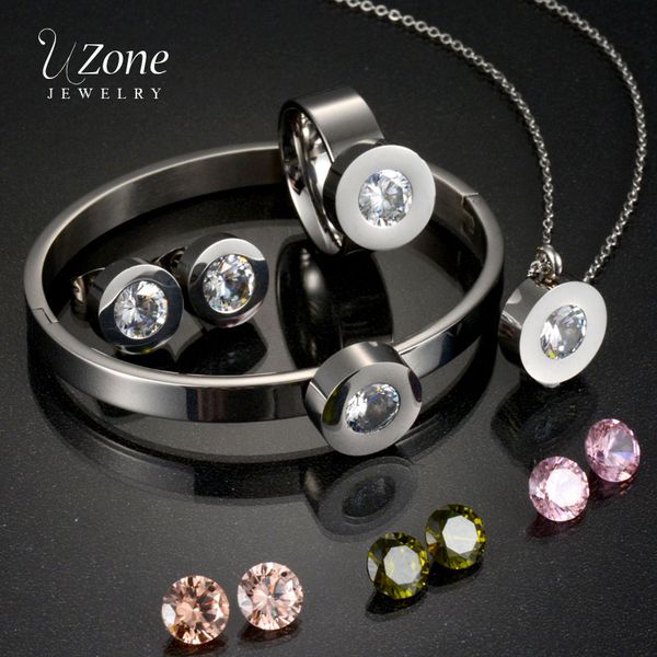uzone interchangeable 4 colors austria crystal bijoux jewelry set cz crystal stainless steel necklace earring for women gift, Silver
uzone interchangeable 4 colors austria crystal bijoux jewelry set cz crystal stainless steel necklace earring for women gift, Silver