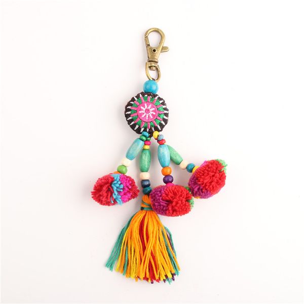 20pcs bohemia pom pom wooden bead tassel tassel handmade keychain pompons bag accessories keychain, Black
20pcs bohemia pom pom wooden bead tassel tassel handmade keychain pompons bag accessories keychain, Black