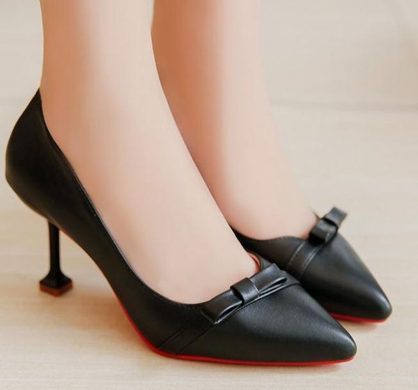 send 2018 new style spring and autumn high-heeled shoes fashion women's korean pointed end shallow mouth shoes, Black
send 2018 new style spring and autumn high-heeled shoes fashion women's korean pointed end shallow mouth shoes, Black