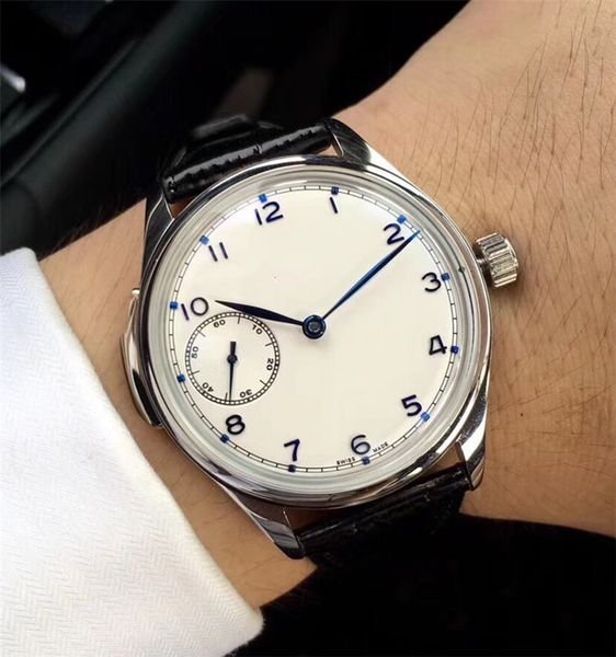 44mm men's watches wristwatches stainless steel case black leather band white dial mechanical hand winding movement fashion watches i4, Slivery;brown
44mm men's watches wristwatches stainless steel case black leather band white dial mechanical hand winding movement fashion watches i4, Slivery;brown