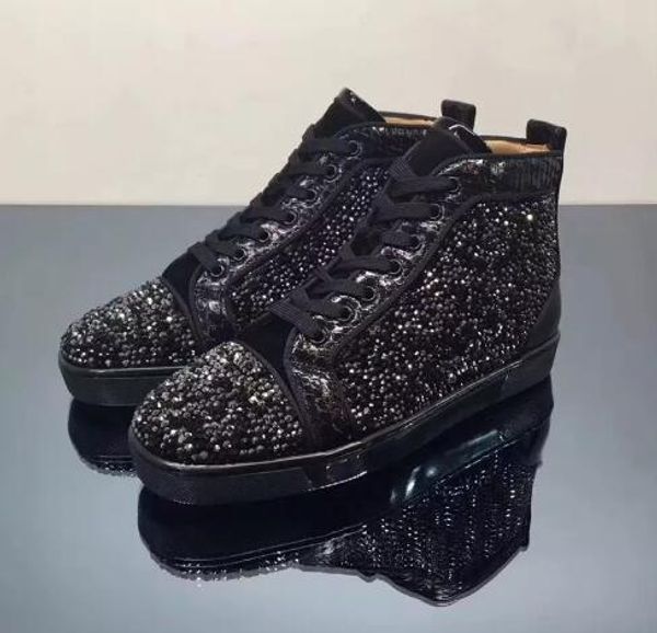 2018 New Arrival famous design Mens Women black suede &black silver crys High Top Red Bottom Sneakers,Brand Casual Shoes 36-47 Drop Shipping
2018 New Arrival famous design Mens Women black suede &black silver crys High Top Red Bottom Sneakers,Brand Casual Shoes 36-47 Drop Shipping