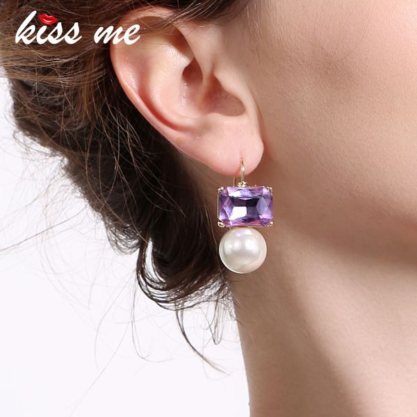 kiss me purple champagne rectangle glass crystal earrings for women chic fashion simulated pearl drop earrings luxury jewelry, Silver
kiss me purple champagne rectangle glass crystal earrings for women chic fashion simulated pearl drop earrings luxury jewelry, Silver
