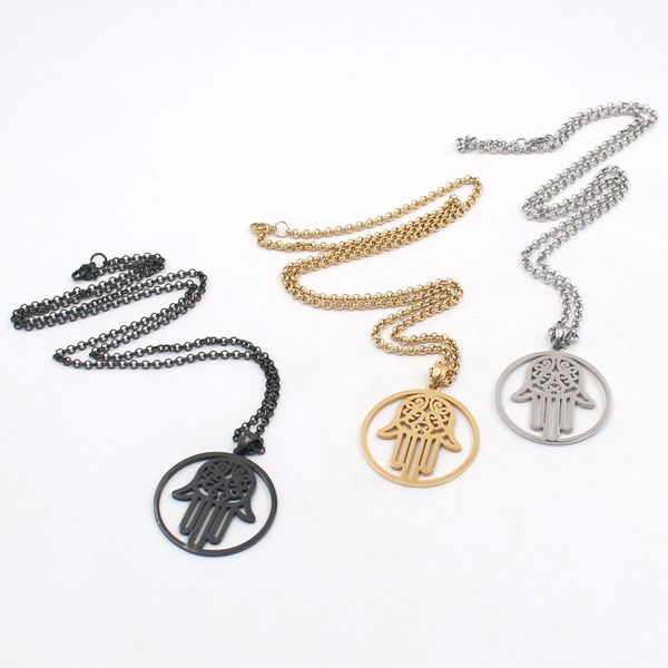 hand of fatima pendant round necklace 3 tone stainless steel charms stainless steel pendant & necklace, Silver
hand of fatima pendant round necklace 3 tone stainless steel charms stainless steel pendant & necklace, Silver