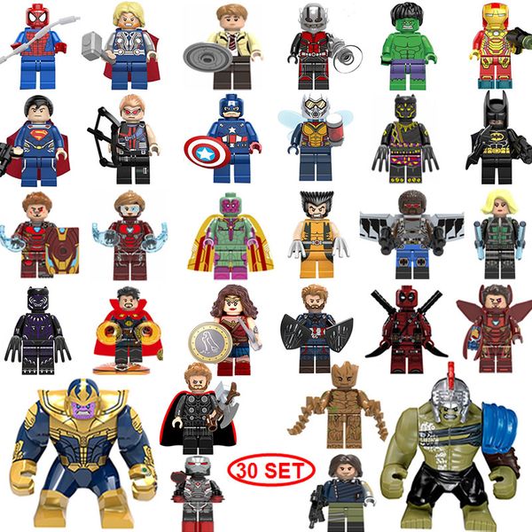 NEW super hero Mini Figures 30SET Thanos Big Hulk Wonder woman Deadpool Logan Black Panther Doctor Strange Building blocks kids gifts
NEW super hero Mini Figures 30SET Thanos Big Hulk Wonder woman Deadpool Logan Black Panther Doctor Strange Building blocks kids gifts