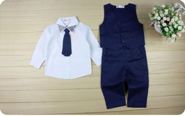 gentleman kids toddler infant baby boys formal suit shirt waistcoat tie pants 4pcs set clothes, White
gentleman kids toddler infant baby boys formal suit shirt waistcoat tie pants 4pcs set clothes, White