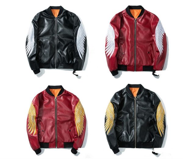 new leather jackets embroidery gold wings pu men's jacket ma-1 stand collar fashion outwear men coat bomber jacket, Black
new leather jackets embroidery gold wings pu men's jacket ma-1 stand collar fashion outwear men coat bomber jacket, Black