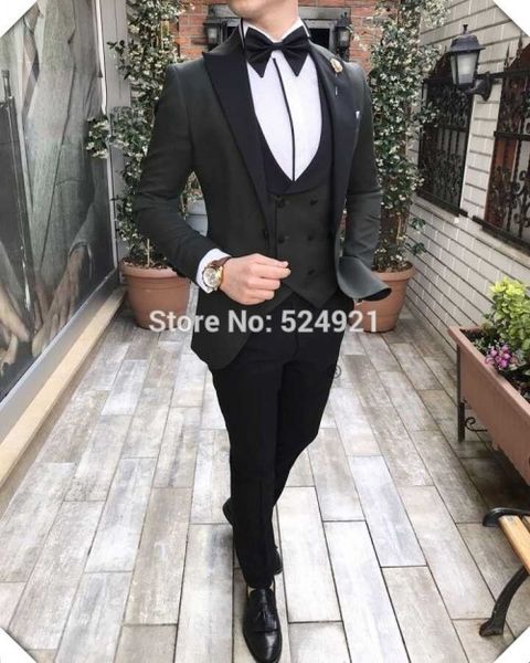 groomsmen charcoal grey groom tuxedos peak black lapel men suits wedding man bridegroom (jacket + pants + vest + bow tie) l218, Black;gray
groomsmen charcoal grey groom tuxedos peak black lapel men suits wedding man bridegroom (jacket + pants + vest + bow tie) l218, Black;gray