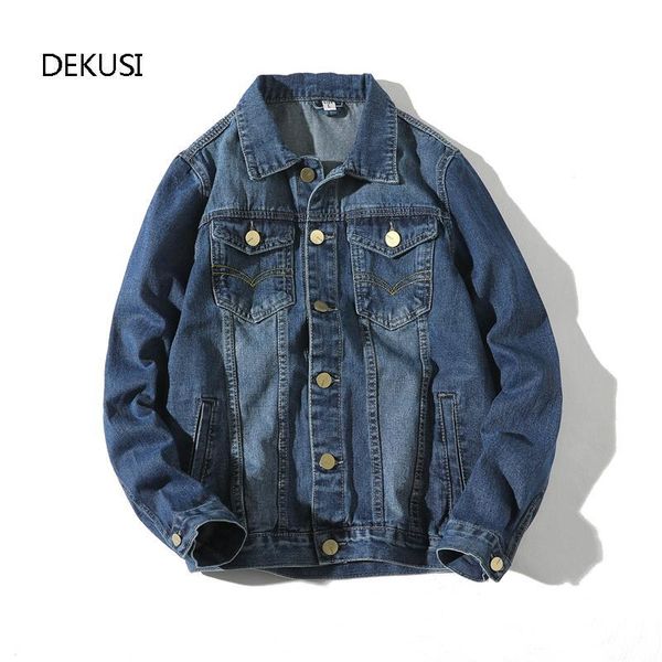 dekusi man denim jacket spring and autumn new pattern tide youth men cowboy clothes male loose coat jaqueta masculina, Black;brown
dekusi man denim jacket spring and autumn new pattern tide youth men cowboy clothes male loose coat jaqueta masculina, Black;brown