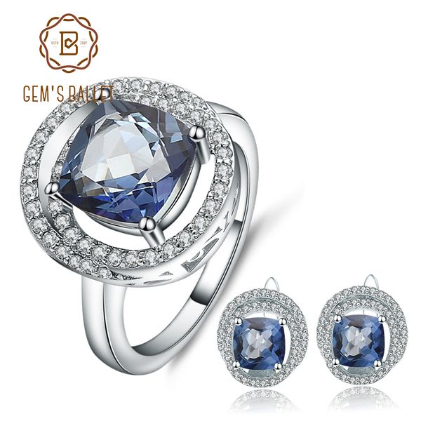 gem's ballet 8.06ct natural iolite blue mystic quartz rings earrings set 925 sterling silver fine jewelry set for women wedding, Black
gem's ballet 8.06ct natural iolite blue mystic quartz rings earrings set 925 sterling silver fine jewelry set for women wedding, Black