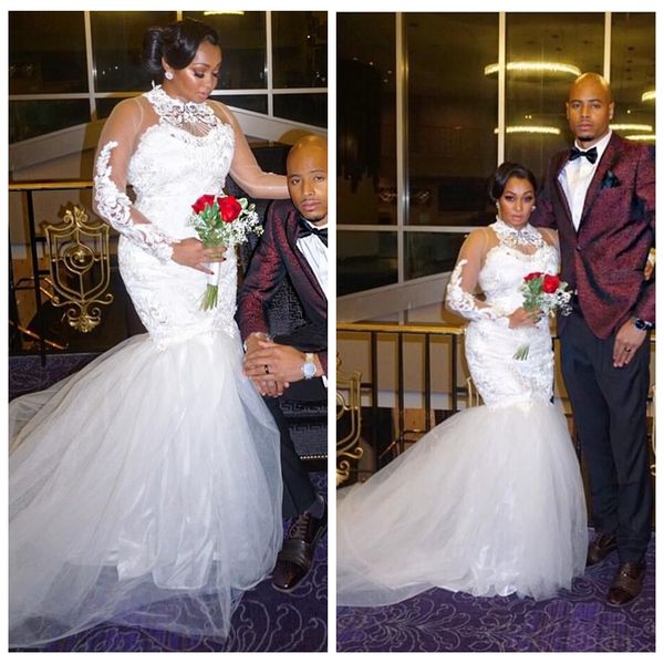 o-neck long sleeves mermaid wedding dresses 2021 lace appliques beaded custom bridal gowns formal african style, White
o-neck long sleeves mermaid wedding dresses 2021 lace appliques beaded custom bridal gowns formal african style, White