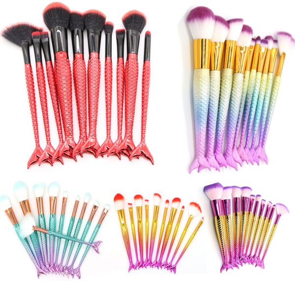 10 pcs mermaid fish tail makeup brush set foundation blending powder eyeshadow contour concealer blush cosmetic beauty make up tool kit
10 pcs mermaid fish tail makeup brush set foundation blending powder eyeshadow contour concealer blush cosmetic beauty make up tool kit
