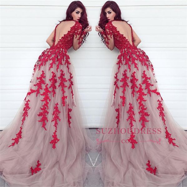 fabulous sheer keyhole backless red appliqued evening gowns arabic dubai styles a line illusion long sleeves formal celebrity party prom, Black;red
fabulous sheer keyhole backless red appliqued evening gowns arabic dubai styles a line illusion long sleeves formal celebrity party prom, Black;red