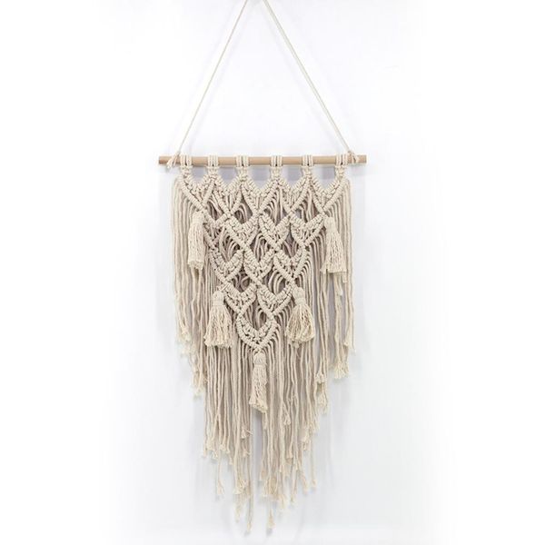 

macrame wall art hand-made dyed cotton wall hanging tapestry and lace fabric bohemia tassel boho home decor home decoration