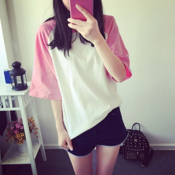 2xl summer harajuku bf color tees patchwork short sleeve female t-shirt new fashion t shirts women casual loose tops, White
2xl summer harajuku bf color tees patchwork short sleeve female t-shirt new fashion t shirts women casual loose tops, White