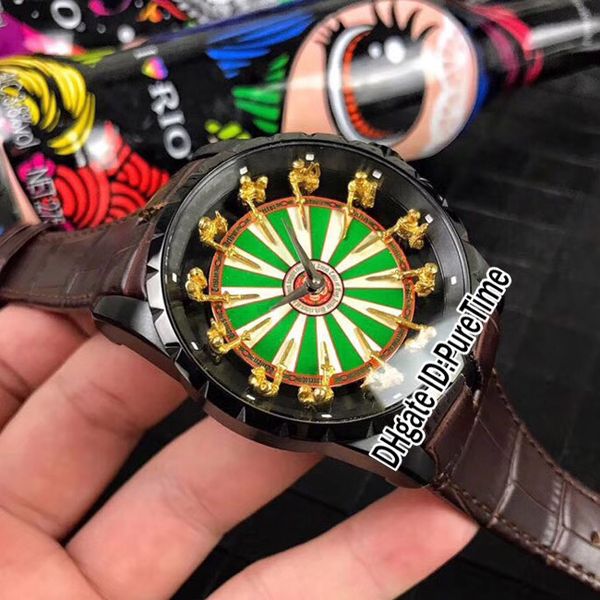 new excalibur 45 rddbex0398 pvd steel black 18k yellow gold knights of the round table green enamel dial automatic mens watch leather b42f6, Slivery;brown 
new excalibur 45 rddbex0398 pvd steel black 18k yellow gold knights of the round table green enamel dial automatic mens watch leather b42f6, Slivery;brown