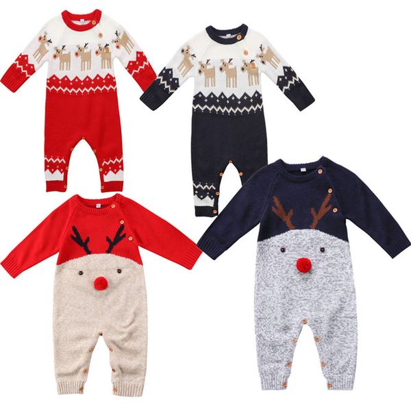 4 styles xmas newborn baby boys girls deer knitting romper babies winter warm playsuit rompers outfits christmas clothing y18102907, White 
4 styles xmas newborn baby boys girls deer knitting romper babies winter warm playsuit rompers outfits christmas clothing y18102907, White