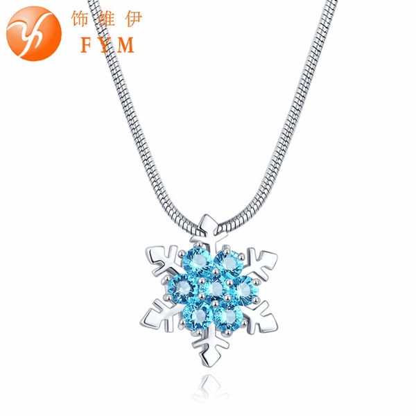 women charm vintage blue crystal zircon necklace snowflake flower silver pendant necklace for lady gift
women charm vintage blue crystal zircon necklace snowflake flower silver pendant necklace for lady gift