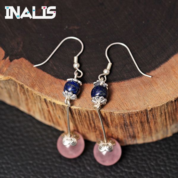 inalis new elegant ear hook s925 sterling silver pink strawberry quartz with natural blue stone dangel drop earrings for women, Golden;silver
inalis new elegant ear hook s925 sterling silver pink strawberry quartz with natural blue stone dangel drop earrings for women, Golden;silver