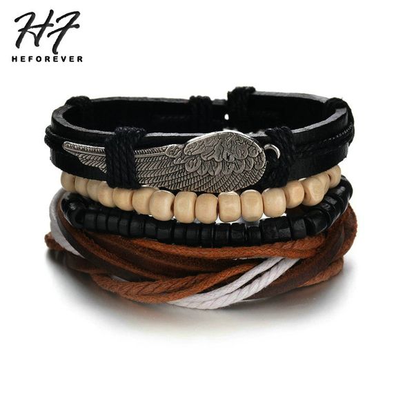 vintage multilayer leather bracelet men leaf feather scissors braided handmade rope wrap bracelets & bangle male set jewelry, Golden;silver
vintage multilayer leather bracelet men leaf feather scissors braided handmade rope wrap bracelets & bangle male set jewelry, Golden;silver