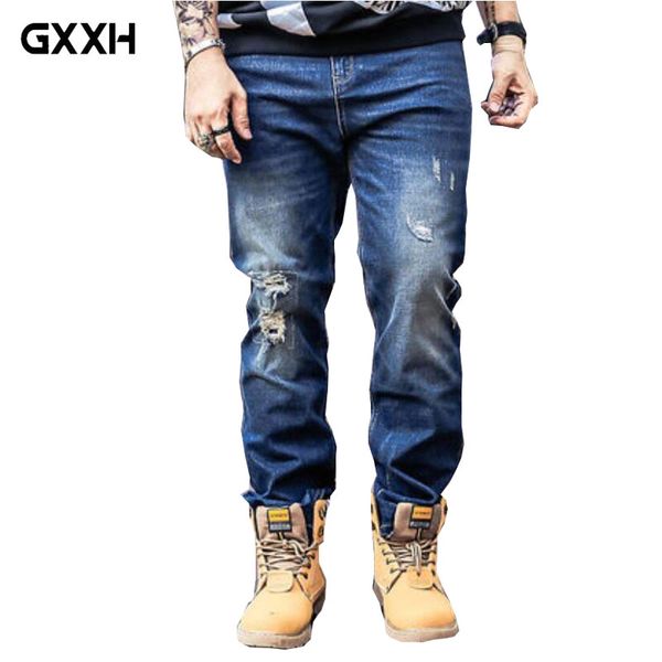 gxxh large size men's jeans hole cloth tide brand loose casual jeans spring and autumn waist stretch denim trousers size 36-48, Black
gxxh large size men's jeans hole cloth tide brand loose casual jeans spring and autumn waist stretch denim trousers size 36-48, Black