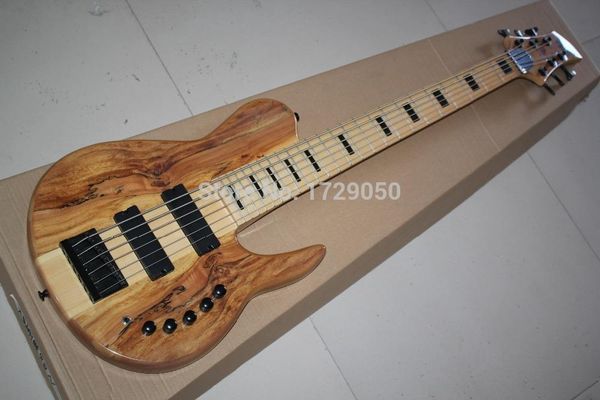 2015 chine e factory cu tom natural wood one piece neck through active pickup fodera butterfly 6 tring electric ba guitar