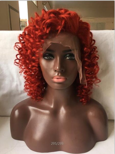 red glueless lace front wigs human hair curly malaysian 130% density with side part bleached knots for black women, Black;brown
red glueless lace front wigs human hair curly malaysian 130% density with side part bleached knots for black women, Black;brown