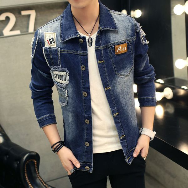 hole patch denim jeans jacket men 2018 spring winter embroider mens jackets jeans slim fit jaqueta plus size 3xl coat male, Black;brown
hole patch denim jeans jacket men 2018 spring winter embroider mens jackets jeans slim fit jaqueta plus size 3xl coat male, Black;brown