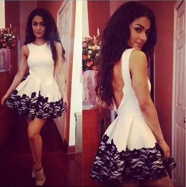 short white and black party dresses jewel open back sleeveless lace cocktail dress above knee homecoming dress for girls, Blue;pink
short white and black party dresses jewel open back sleeveless lace cocktail dress above knee homecoming dress for girls, Blue;pink