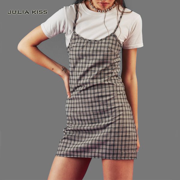 women khaki and black plaid mini cami dresses, Black;gray