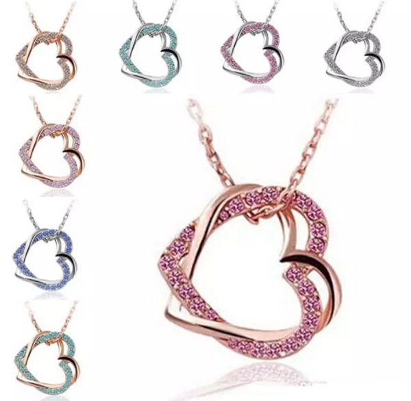 double crystal heart necklace rhinestone crystal heart pendant necklace silver gold plated chain love heart pendant wedding jewelry gift
double crystal heart necklace rhinestone crystal heart pendant necklace silver gold plated chain love heart pendant wedding jewelry gift