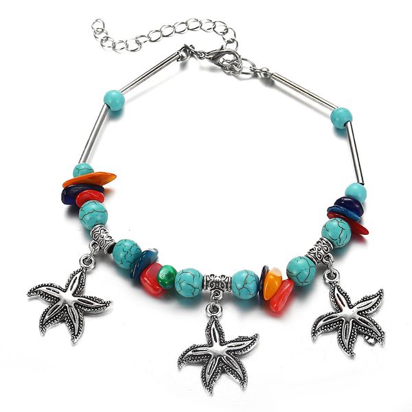 dropshipping silver ocean starfish turquoise bead bracelet crystal charm pan bracelets & bangles fashion jewelry gift pulseras f507, Black
dropshipping silver ocean starfish turquoise bead bracelet crystal charm pan bracelets & bangles fashion jewelry gift pulseras f507, Black