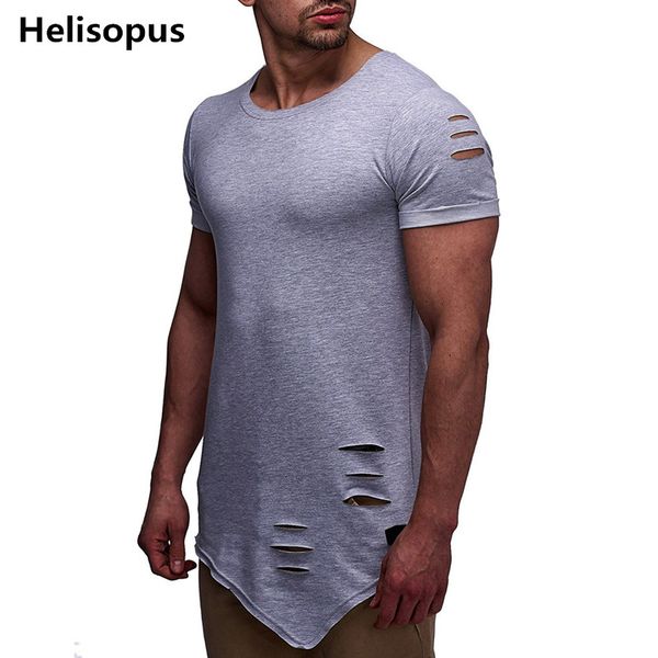helisopus men's o neck short sleeve solid t-shirt irregular ripped holes tees summer casual hip hop boy t shirt, White;black
helisopus men's o neck short sleeve solid t-shirt irregular ripped holes tees summer casual hip hop boy t shirt, White;black