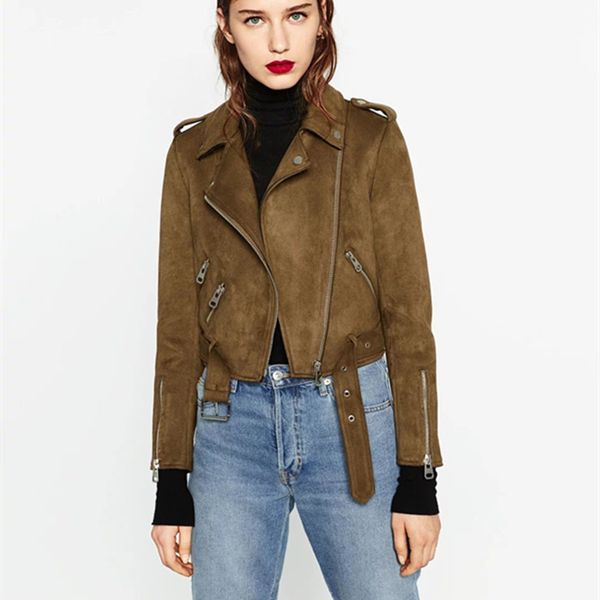faux leather suede jackets women autumn short slim basic jackets female long sleeve coat 2018 winter cool motorcycle streetwear, Black;brown
faux leather suede jackets women autumn short slim basic jackets female long sleeve coat 2018 winter cool motorcycle streetwear, Black;brown