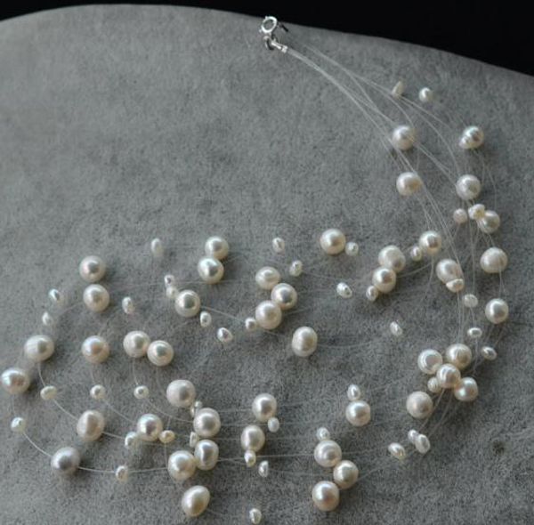 new arriver pearl jewellery,white illusion 6rows natural freshwater pearl necklace,bridesmaid wedding women gift, Black
new arriver pearl jewellery,white illusion 6rows natural freshwater pearl necklace,bridesmaid wedding women gift, Black