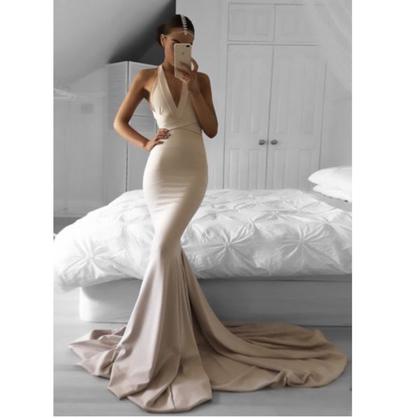 halter evening gown sleeveless mermaid long v neck prom dress deep v neck party dress, Black
halter evening gown sleeveless mermaid long v neck prom dress deep v neck party dress, Black