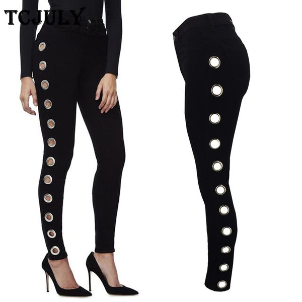 tcjuly stylish single row chick eye buckle design black jeans skinny push up denim trousers for women high waist stretch cowboys, Blue
tcjuly stylish single row chick eye buckle design black jeans skinny push up denim trousers for women high waist stretch cowboys, Blue