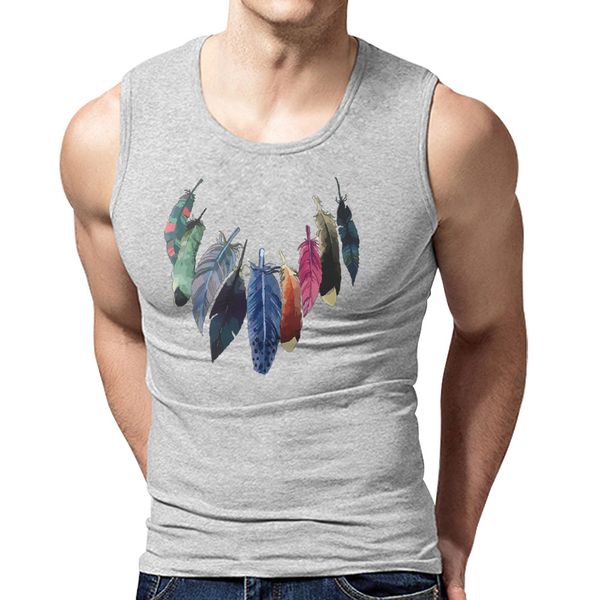 fashion feather necklace printing vest brand 100% cotton men' tank summer male bodybuilding undershirts vests, White;black
fashion feather necklace printing vest brand 100% cotton men' tank summer male bodybuilding undershirts vests, White;black