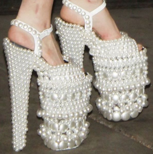 new list show super high-heeled luxury white pearl singular shoes t platform catwalk high-heeled boutique shoes, Black
new list show super high-heeled luxury white pearl singular shoes t platform catwalk high-heeled boutique shoes, Black