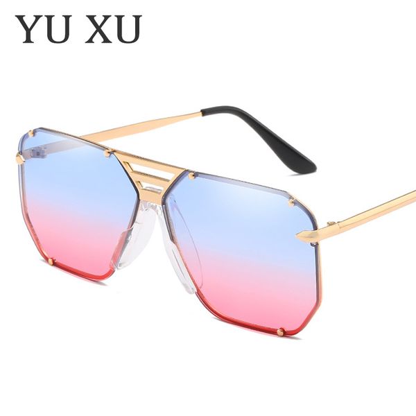 

yu xu women three beams rivets decorative sunglasses men arrow decoration square sunglasses new fashion metal sunglasses h123, White;black