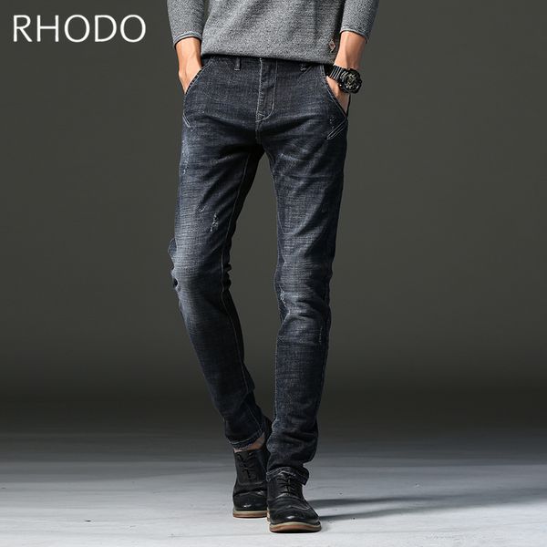 new men`s retro black elastic slim fit straight denim pants casual stretch jeans for spring&autumn 28-36, Blue
new men`s retro black elastic slim fit straight denim pants casual stretch jeans for spring&autumn 28-36, Blue