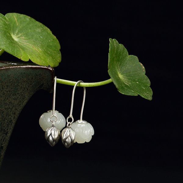 one luyin s925 pure silver lotus seed natural hetian jade white jade lotus retro joker ms earring earrings, Golden;silver
one luyin s925 pure silver lotus seed natural hetian jade white jade lotus retro joker ms earring earrings, Golden;silver