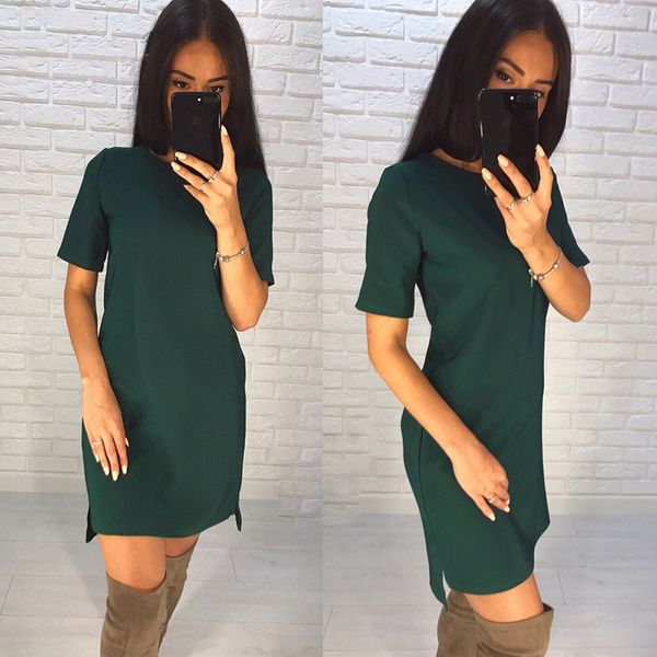 summer dress 2018 women casual o-neck loose dress green black blue short sleeve beach mini t shirt dresses plus size, White;black
summer dress 2018 women casual o-neck loose dress green black blue short sleeve beach mini t shirt dresses plus size, White;black
