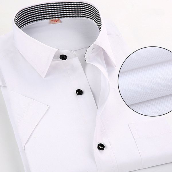 men solid white dress shirts 2017 summer men's shirt cotton short sleeve casual male fitted shirts man slim fit for men, White;black
men solid white dress shirts 2017 summer men's shirt cotton short sleeve casual male fitted shirts man slim fit for men, White;black