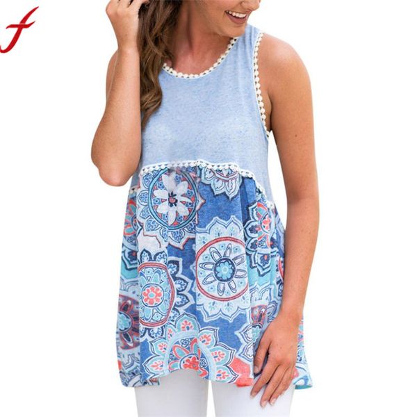 feitong new arrival t shirts 2018 women printed sleeveless o-neck patchwork irregular hem t-shirt casual popular t-shirt, White
feitong new arrival t shirts 2018 women printed sleeveless o-neck patchwork irregular hem t-shirt casual popular t-shirt, White